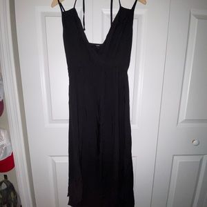 SHEIN Black Halter high-lo Hem Sundress